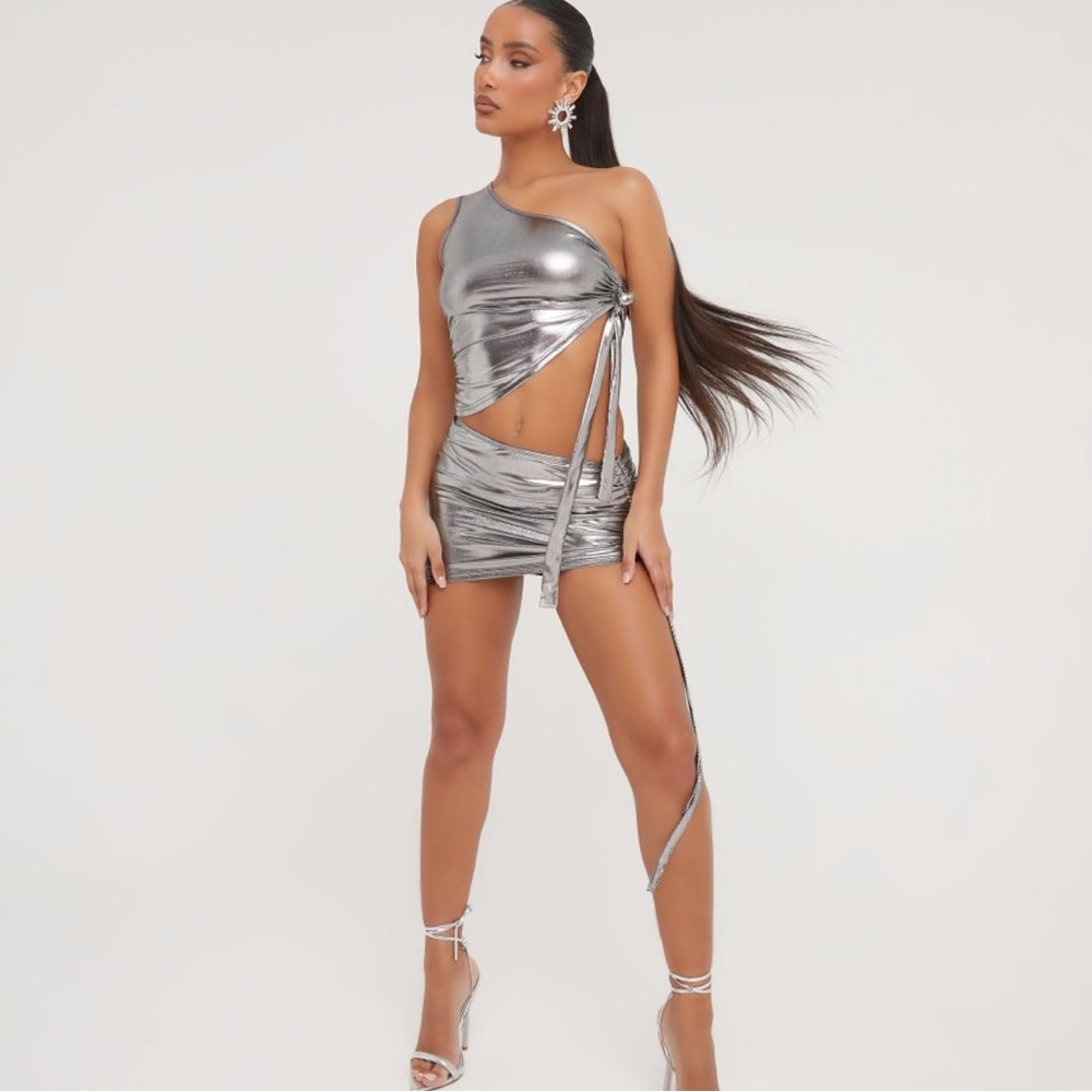 EGO silver matching skirt set